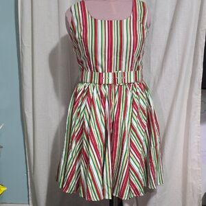 Laura Byrnes 2016 Pin Up Striped Christmas Dress